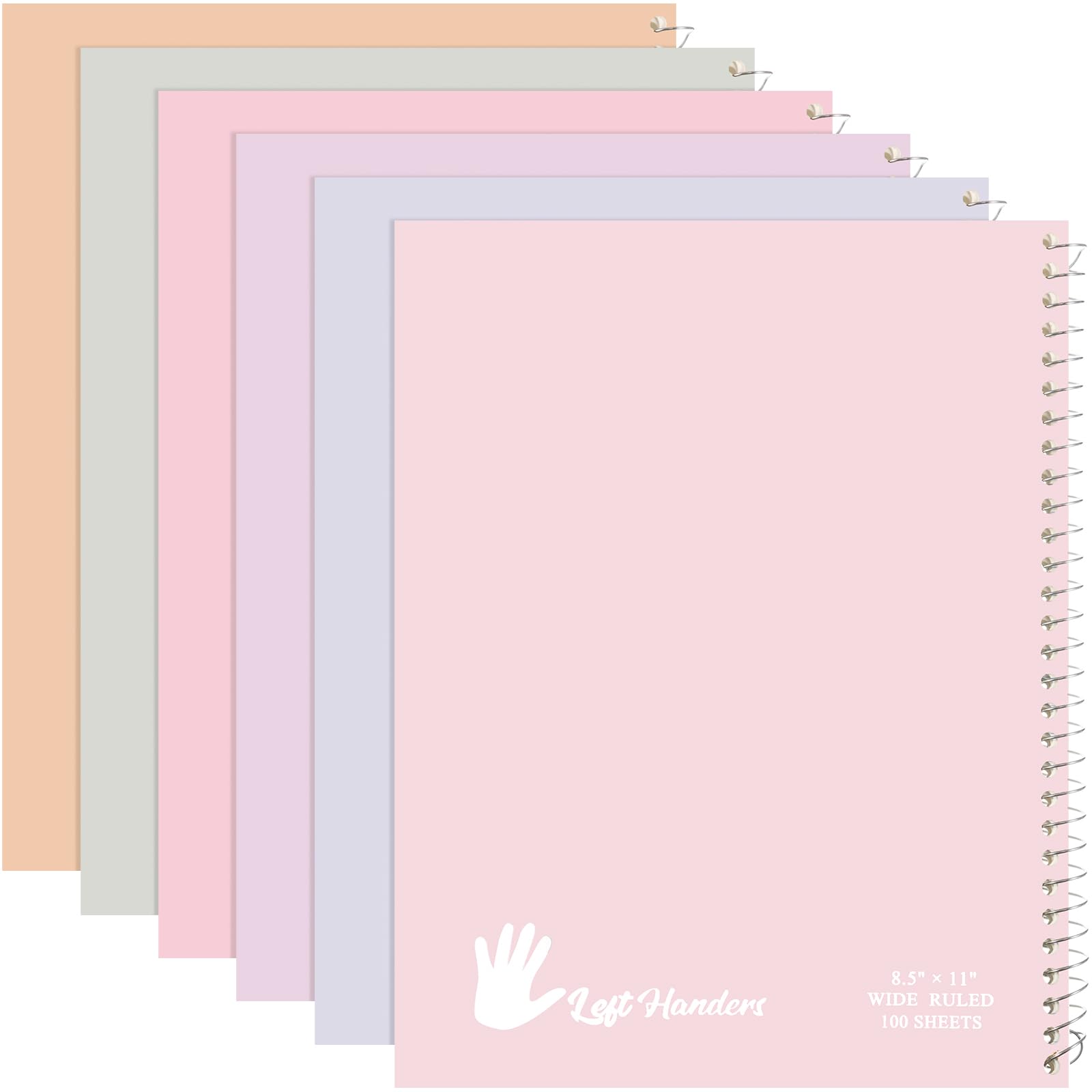 Jumbo Lefty Spiral 6-Pack notebooks for left-handed writers