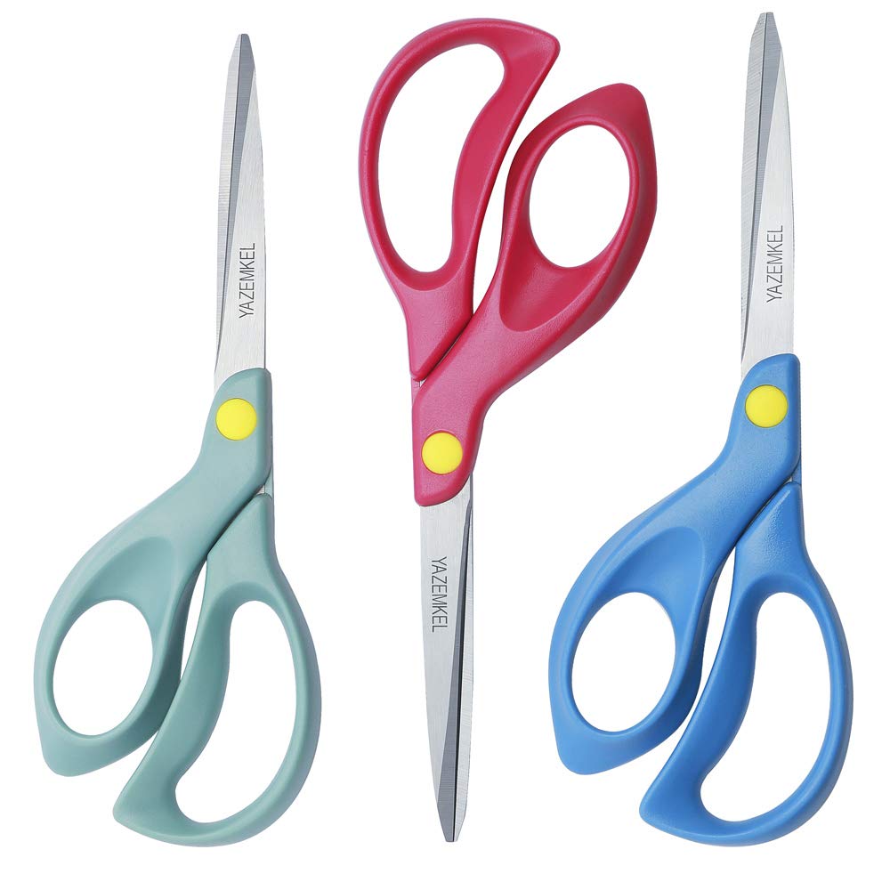 YAZEMKEL left-handed scissors 3-pack with stainless steel blades